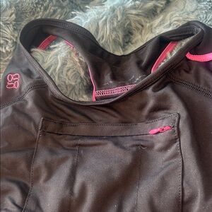 GG Collection Black and Pink Crop Top running bra